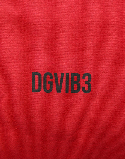 Red Cotton Graphic Print Crew Neck T-shirt