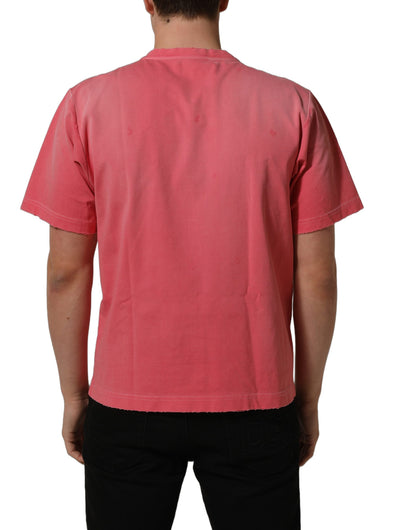 Pink Re-Edition Distressed Crew Neck T-shirt
