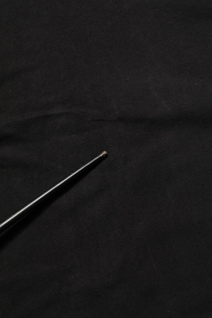 Black Cotton Short Sleeves CrewNeck T-shirt
