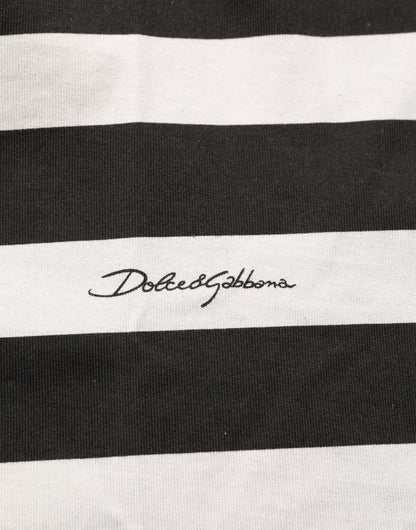 Black White Stripes Cotton Sleeveless T-shirt