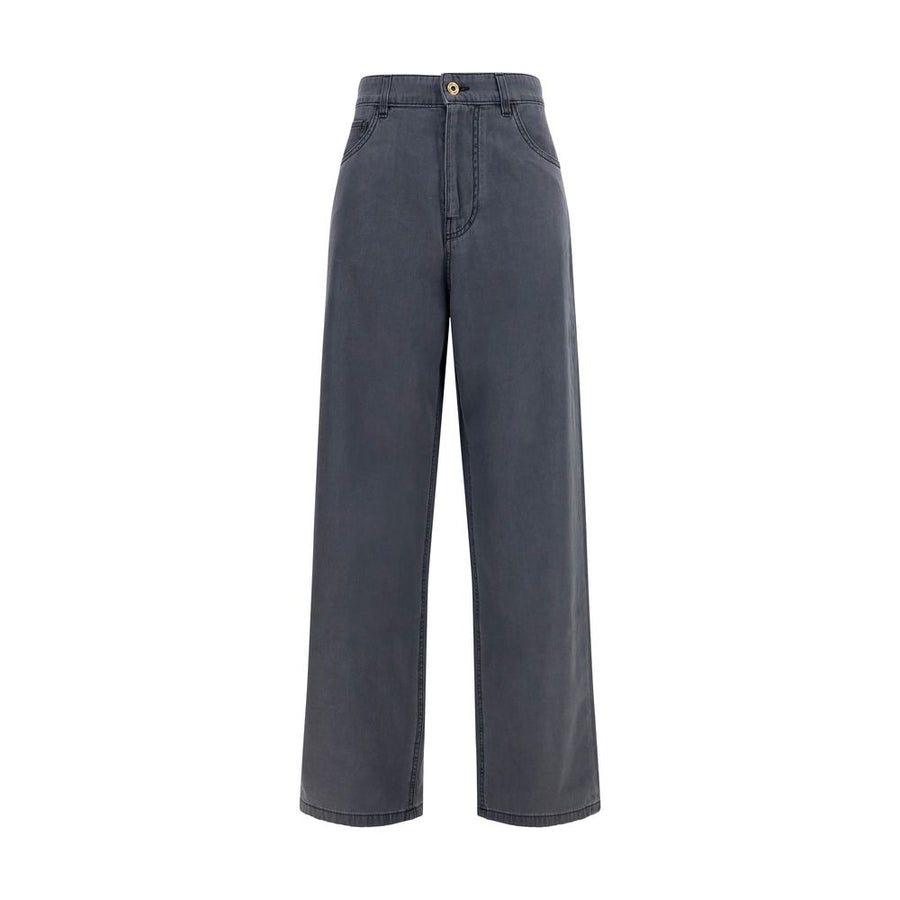 Black Cotton Straight-Leg Jeans