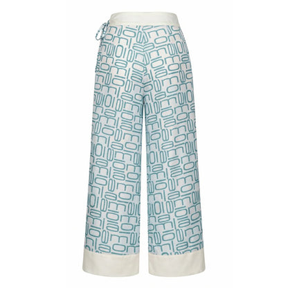 Blue Silk Women's Pants