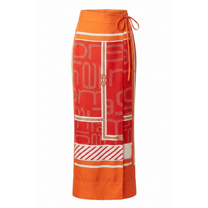 Orange Silk Women's Pant