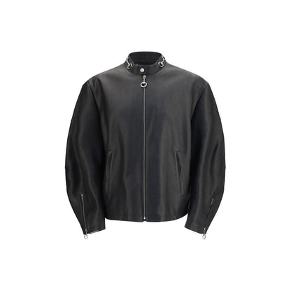 Black Calf Leather Bos Taurus Biker Jacket