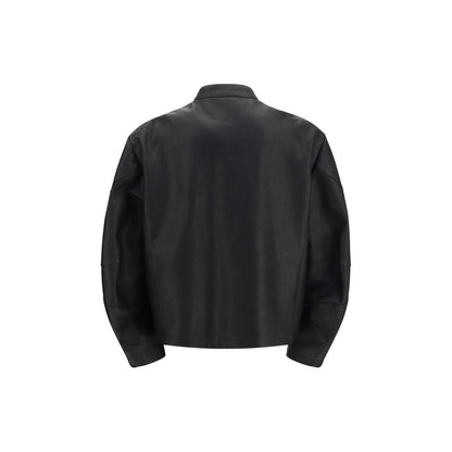 Black Calf Leather Bos Taurus Biker Jacket
