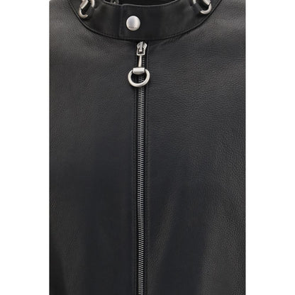 Black Calf Leather Bos Taurus Biker Jacket
