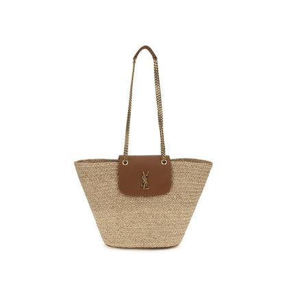Beige Raffia Shoulder Bag