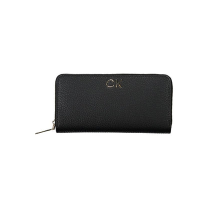 Black Polyester Womens Wallet