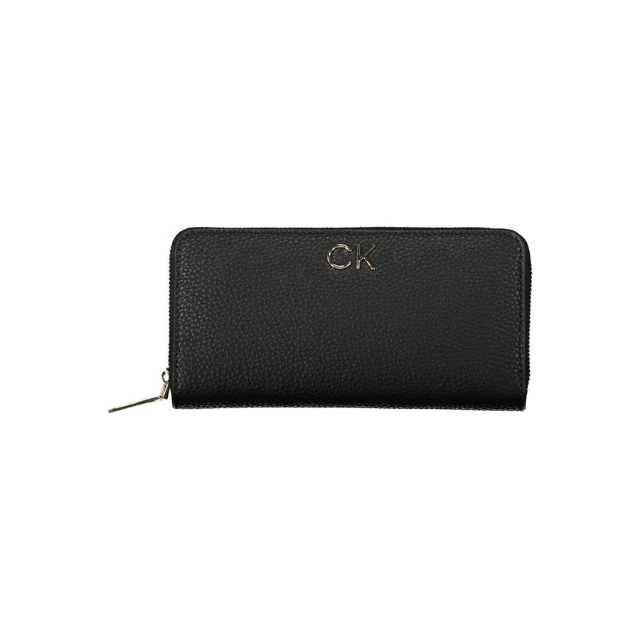 Black Polyester Womens Wallet
