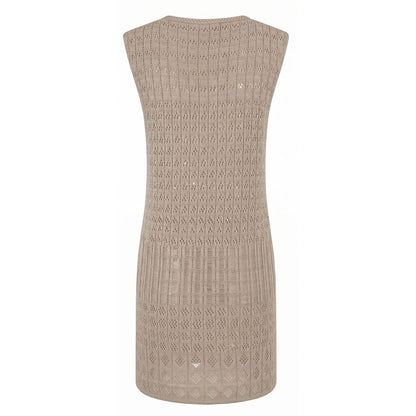 Beige Cotton Women Dress