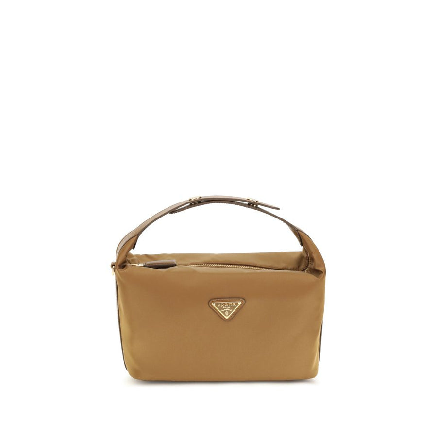 Beige Recycled Polyamide Shoulder Bag