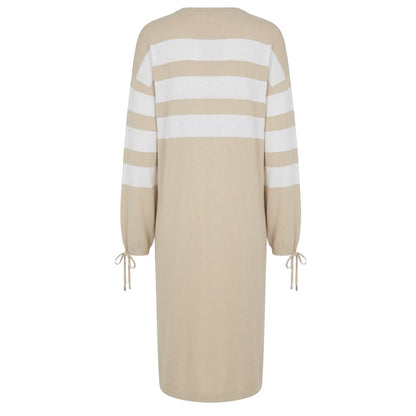 Beige Cotton Women Dress