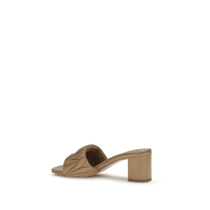 Beige Lamb Ovis Aries Aries Platform Sandals