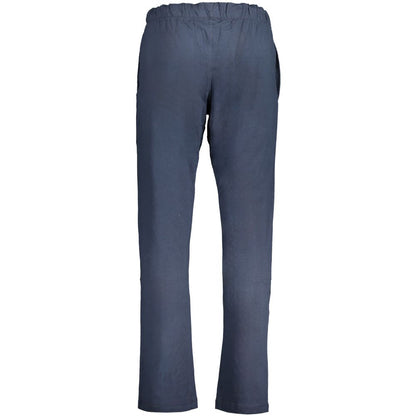Blue Cotton Men's Trousers