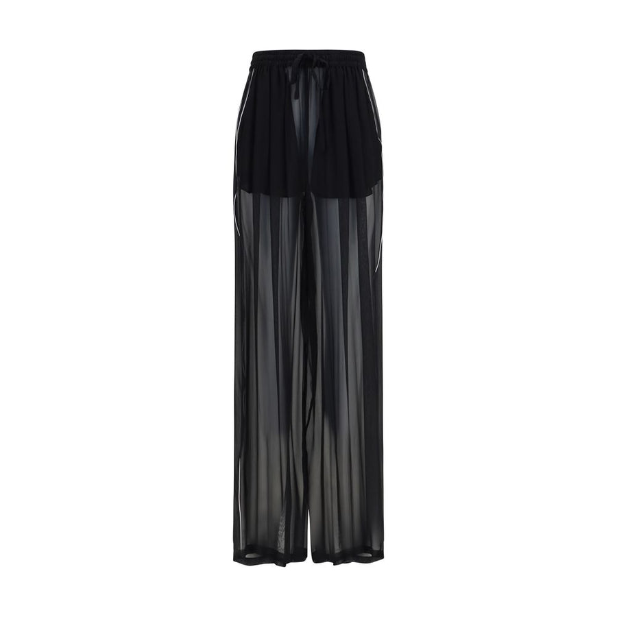 Black Silk Casual Pants