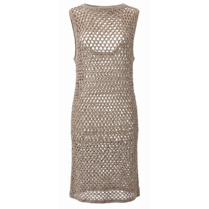 Beige Cotton Women Dress