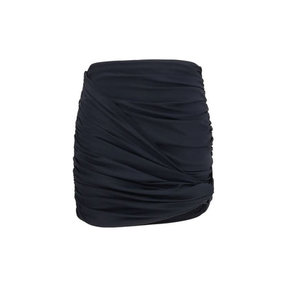 Black Polyamide Mini Skirt
