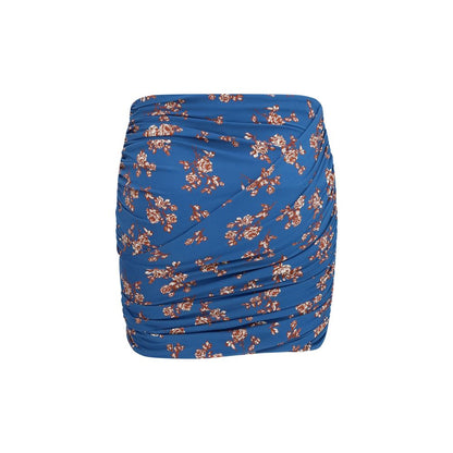 Blue Polyamide Mini Skirt
