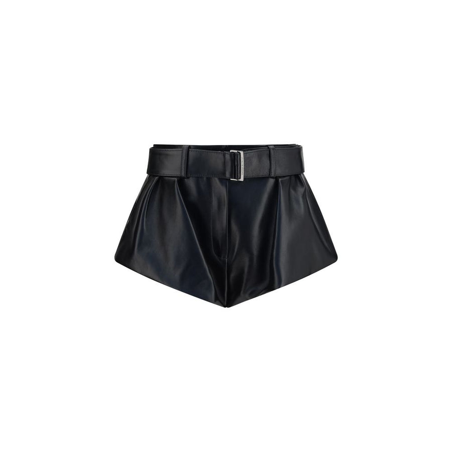 Black Lambskin Bermuda Shorts