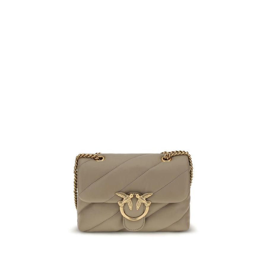 Beige Calf Leather Bos Taurus Shoulder Bag