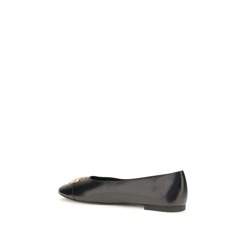 Black Goatskin Ballet Flats