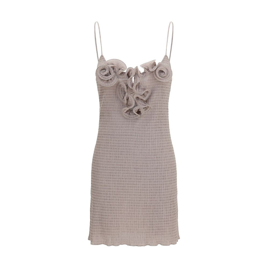 Beige Lyocell Casual Dress