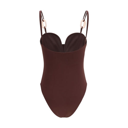 Bordeaux Nylon One-Piece Swimsuit