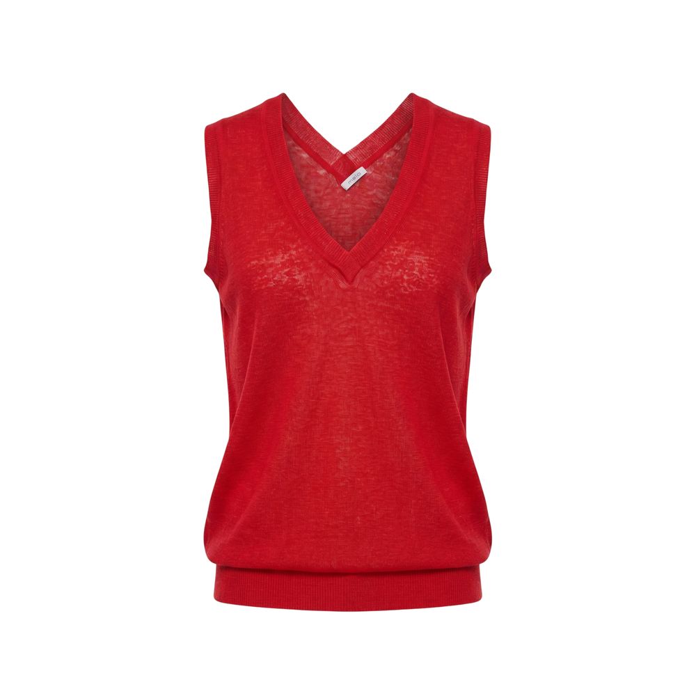 Red Linen Women Tank