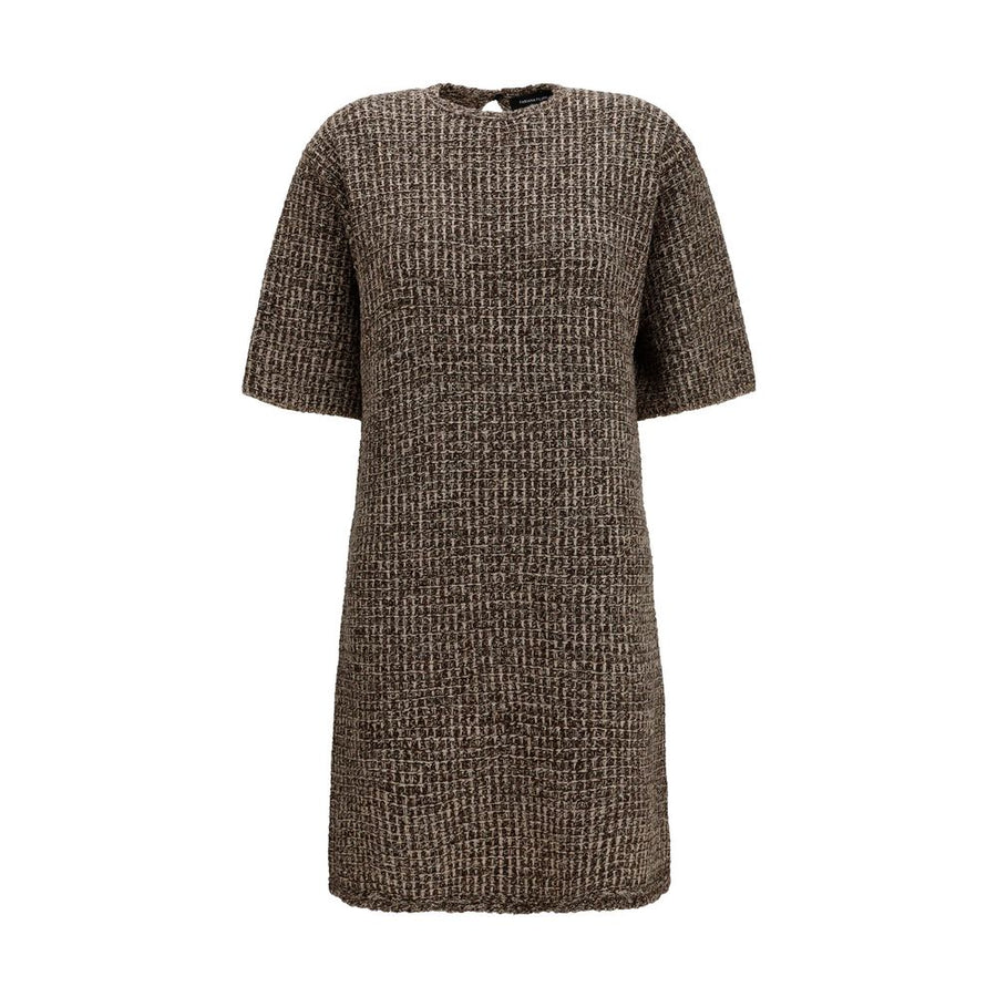 Brown Wool Oves Aries Casual Dress