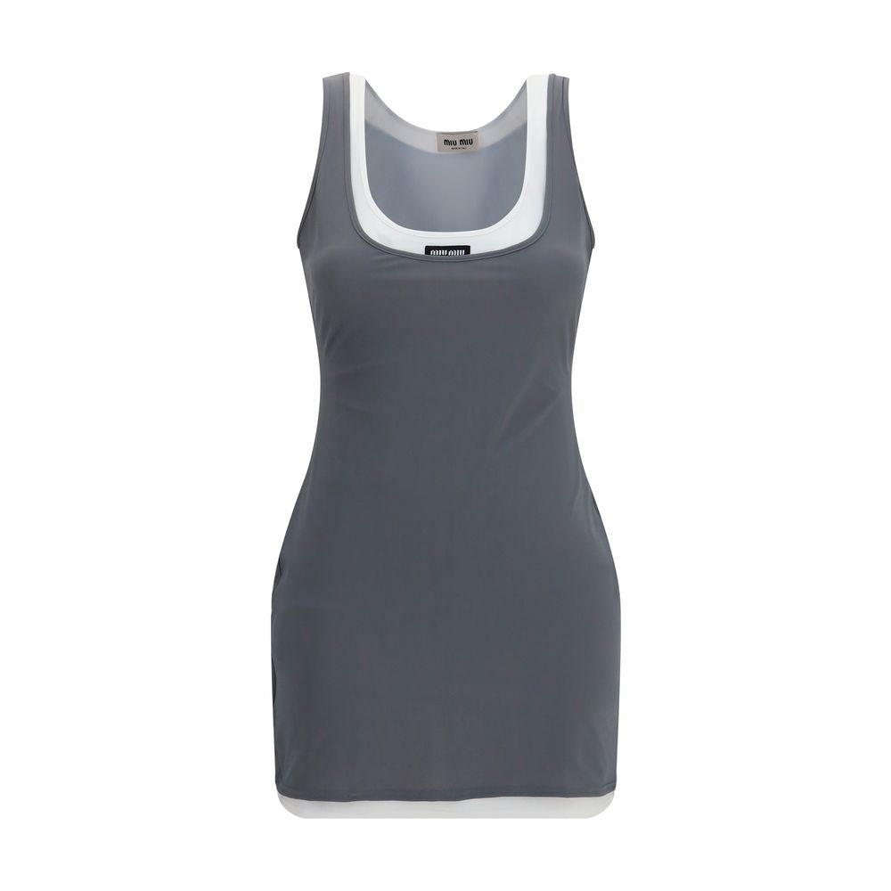 Gray Recycled Polyamide Casual Dress