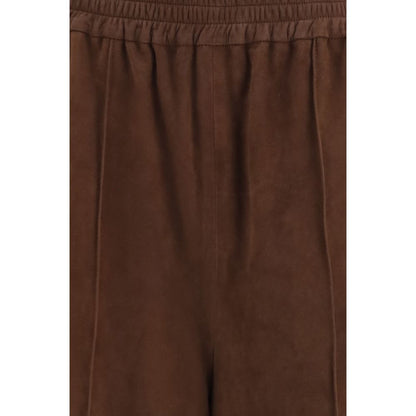 Brown Leather Casual Pants