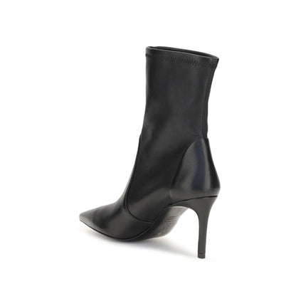 Black Calf Leather Bos Taurus Ankle Boots