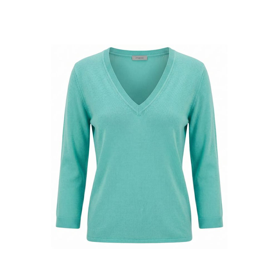 Blue Cotton Women Sweater