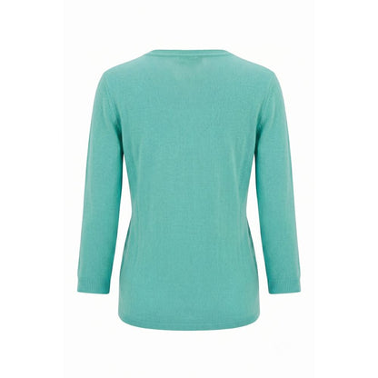 Blue Cotton Women Sweater