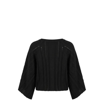 Black Cotton Women Sweater