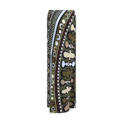 Multicolor Viscose Long Skirt