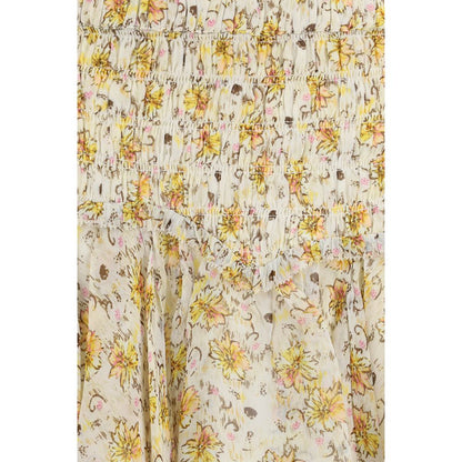 Beige Viscose Mini Skirt