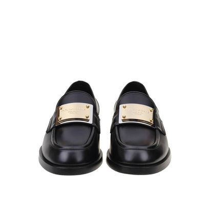 Black Calfskin Slip-On Loafers