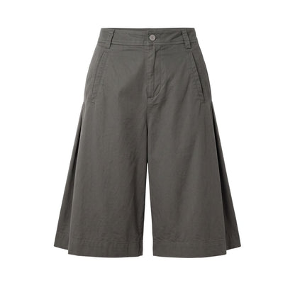 Grey Cotton Women Shorts