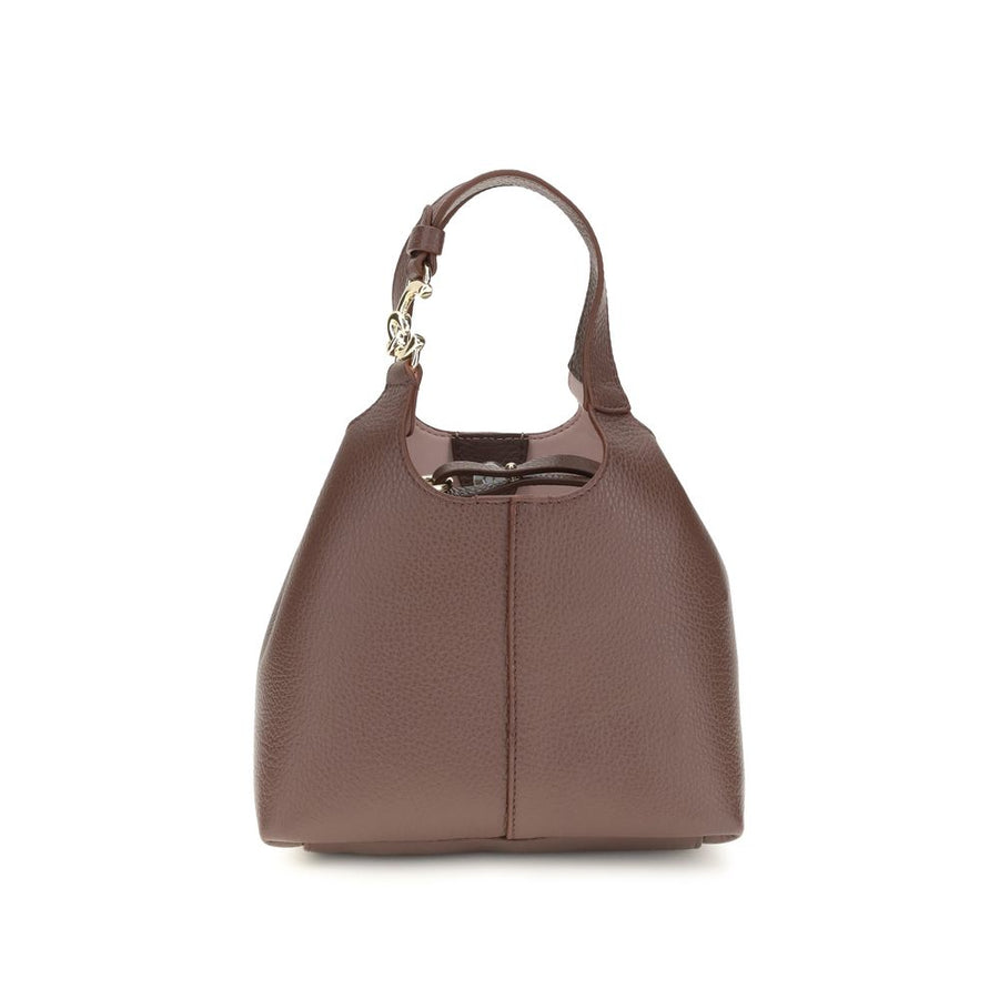 Beige Calf Leather Bos Taurus Shoulder Bag