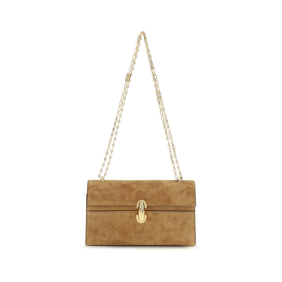 Beige Calf Leather Bos Taurus Shoulder Bag