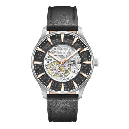 Black Leather Dress Watch