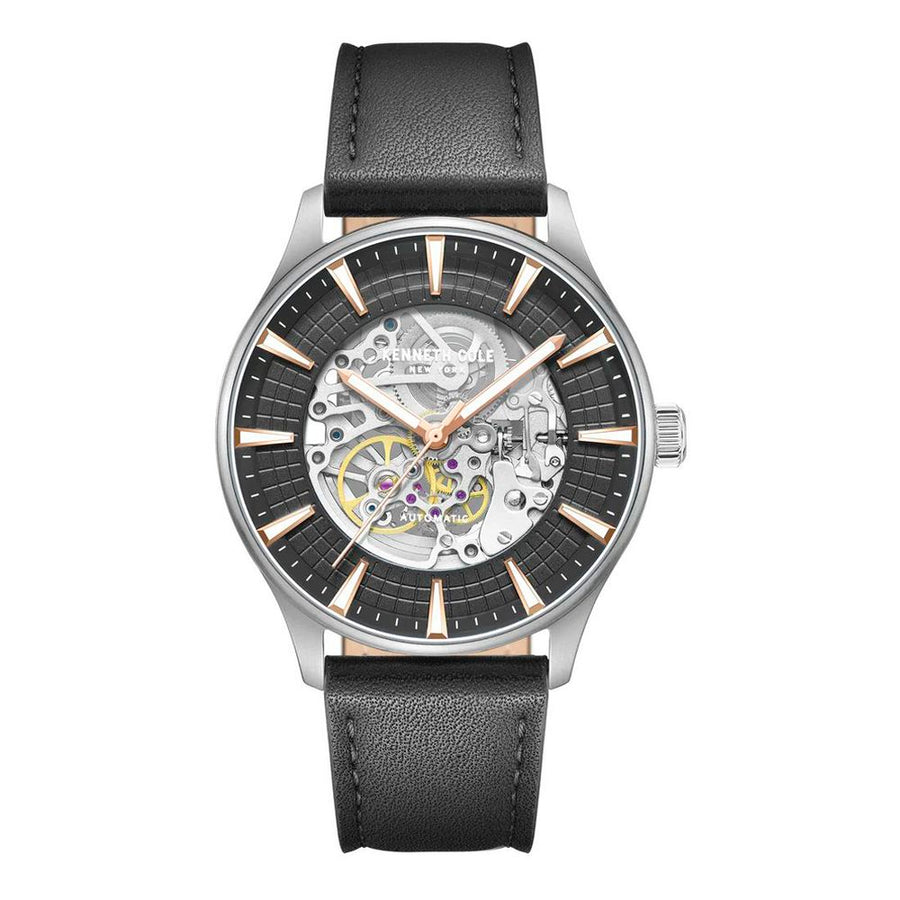 Black Leather Dress Watch