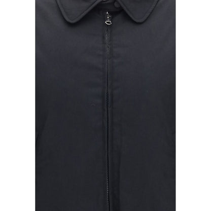 Black Cotton Full-Length Jacket