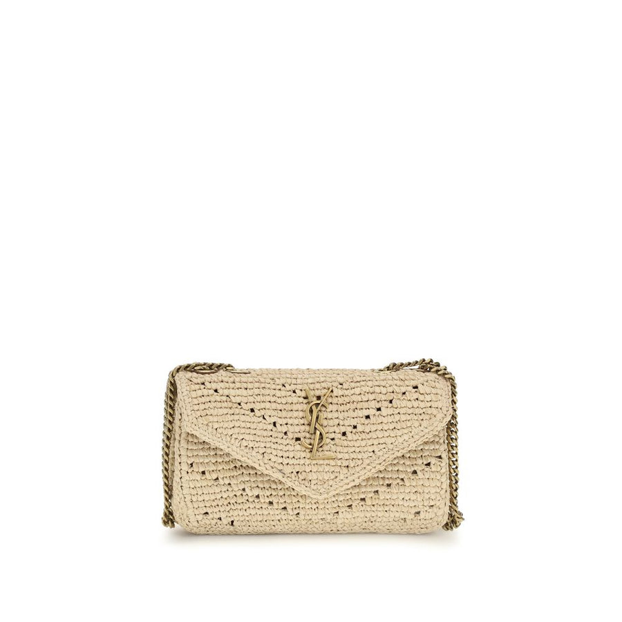 Beige Raffia Shoulder Bag