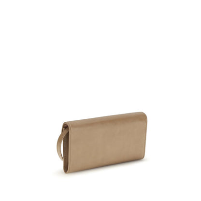 Beige Calf Leather Bos Taurus Wallet
