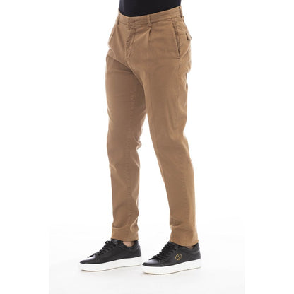 Beige Cotton Mens Pant