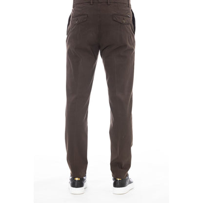 Brown Cotton Men Pant