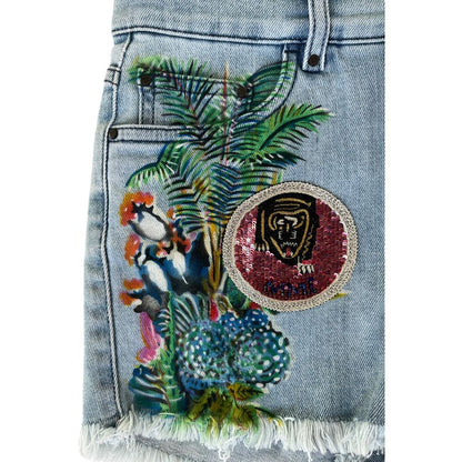Blue Cotton Women's Short