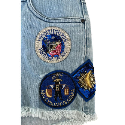 Blue Cotton Women's Short